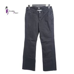 Worn Women's Faded Black Straight Leg Jeans Size 8